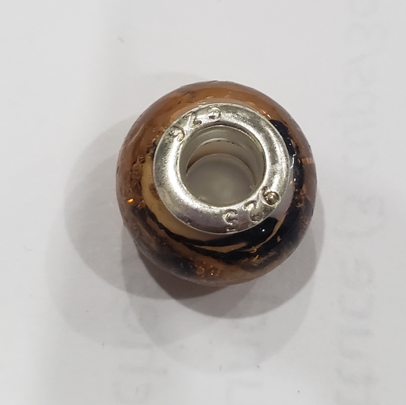 925 Silver Lampwork Murano Bead Charm Spacer Fit Euprope & Pendora Bracelet - Picture 2 of 3